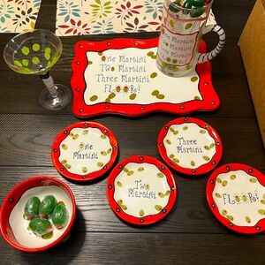 Hand painted Martini Set